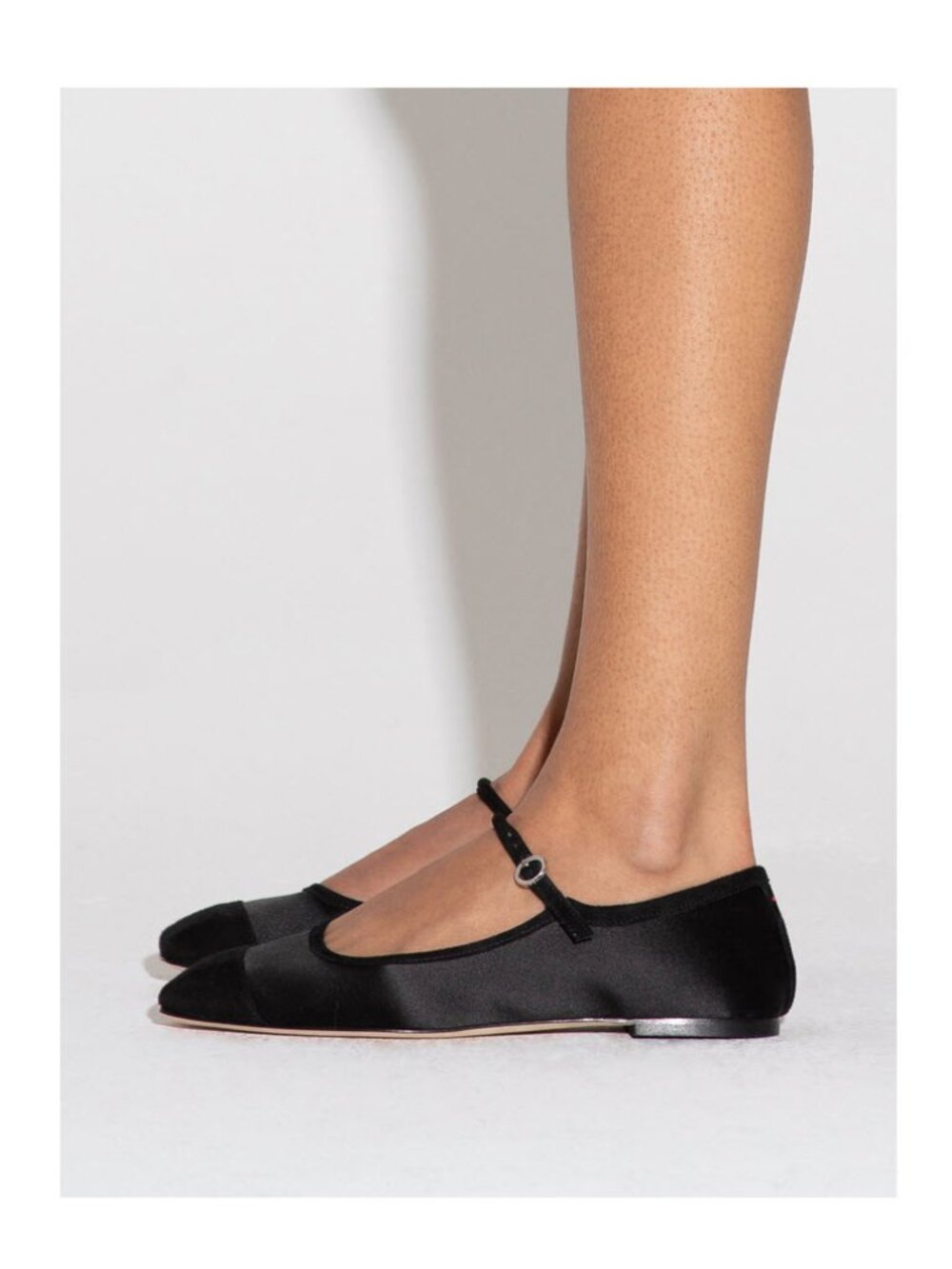 Aeyde Uma Cap Satin Mary-Janes Ballet Flats Sz EU41/US10
